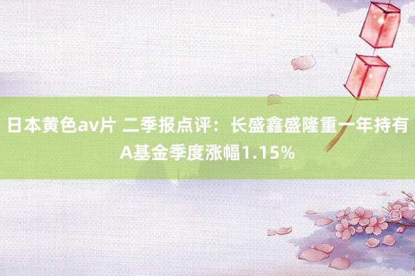 日本黄色av片 二季报点评：长盛鑫盛隆重一年持有A基金季度涨幅1.15%