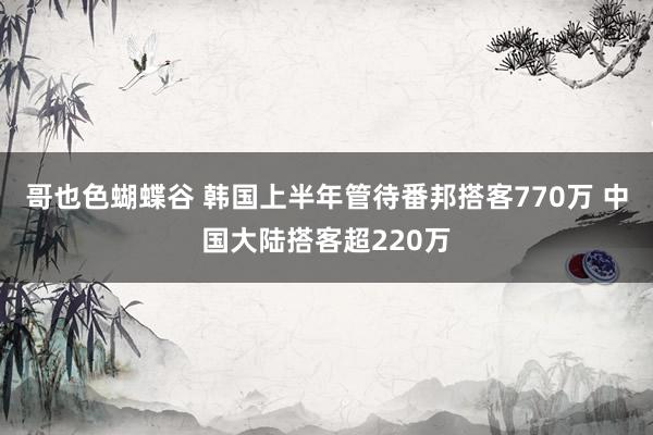 哥也色蝴蝶谷 韩国上半年管待番邦搭客770万 中国大陆搭客超220万