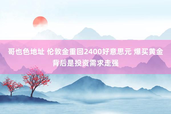 哥也色地址 伦敦金重回2400好意思元 爆买黄金背后是投资需求走强