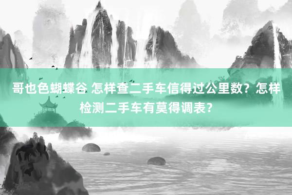 哥也色蝴蝶谷 怎样查二手车信得过公里数？怎样检测二手车有莫得调表？