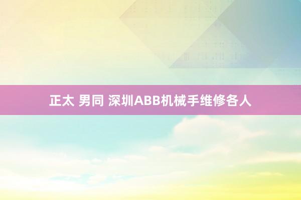 正太 男同 深圳ABB机械手维修各人