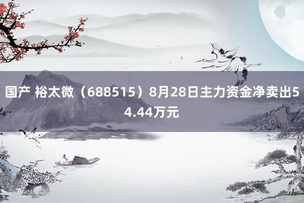 国产 裕太微（688515）8月28日主力资金净卖出54.44万元