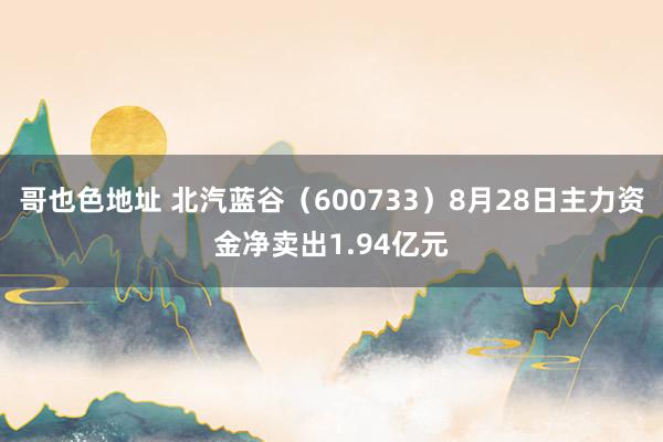 哥也色地址 北汽蓝谷（600733）8月28日主力资金净卖出1.94亿元