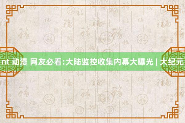 nt 动漫 网友必看:大陆监控收集内幕大曝光 | 大纪元