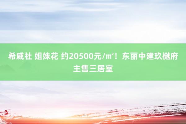 希威社 姐妹花 约20500元/㎡！东丽中建玖樾府主售三居室